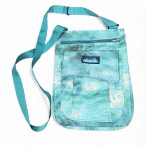 KAVU For Keeps Bag Vinyl Lining  Adjustable Crossbody Strap Ocean Storm Colorway